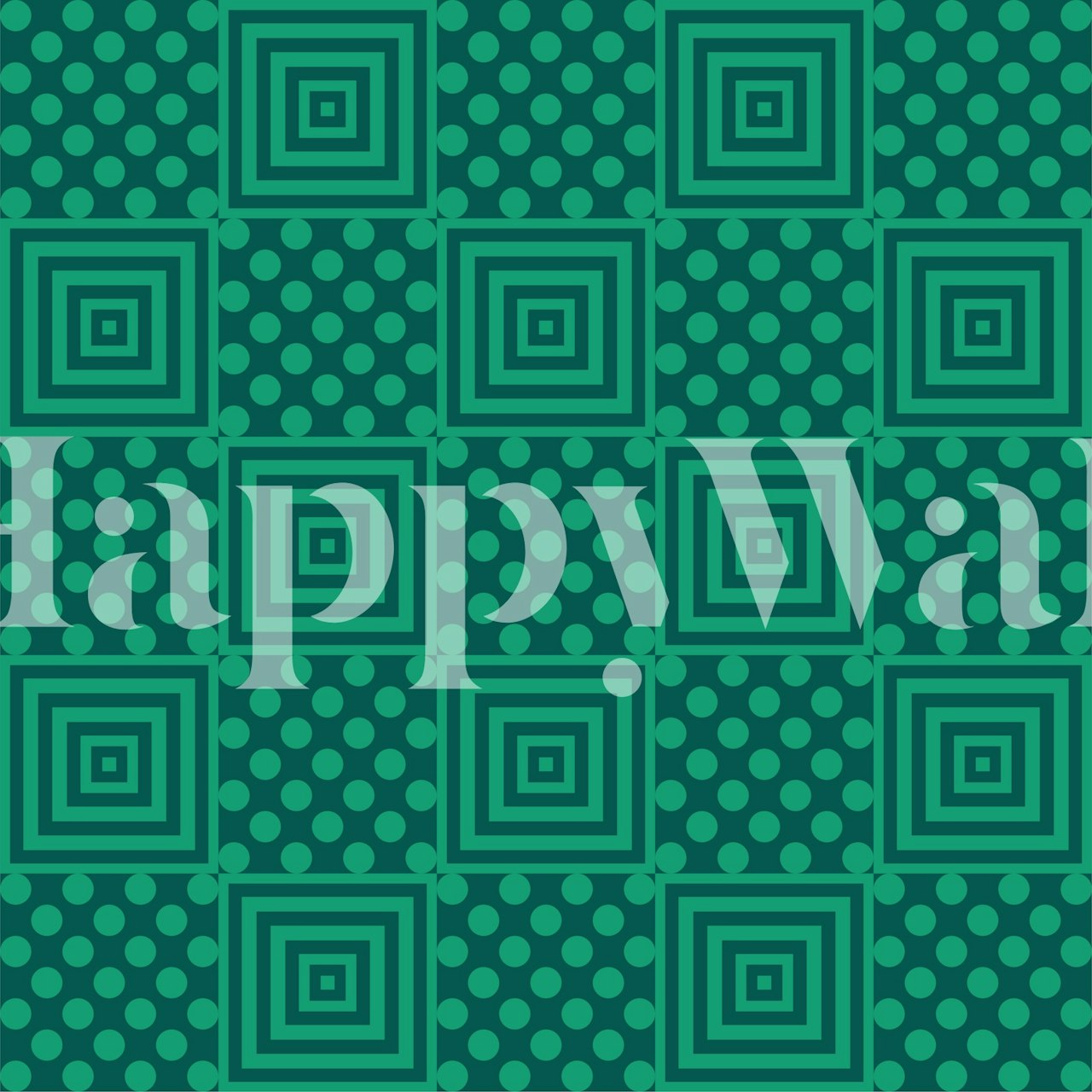 Green abstract square polkadots pattern wallpaper