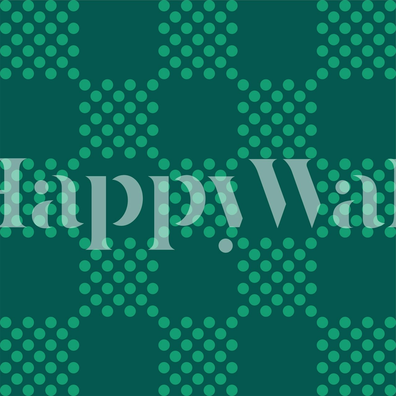 Green geometric polka dots with squares pattern wallpaper