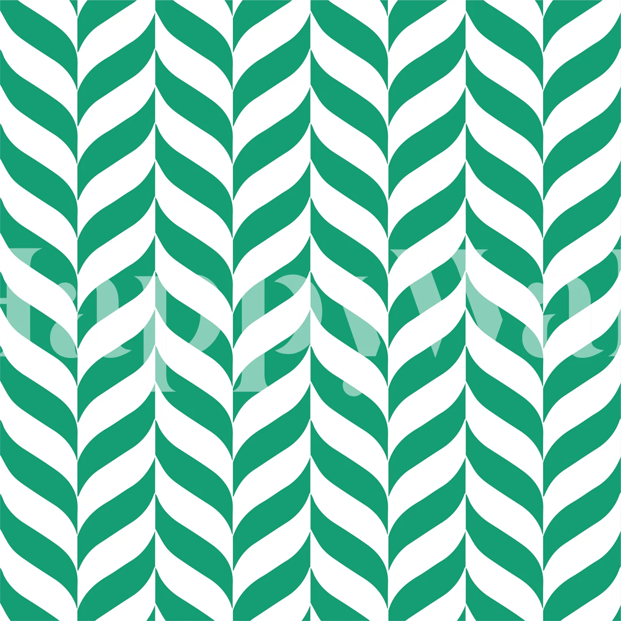 White emerald green chevron pattern papel pintado