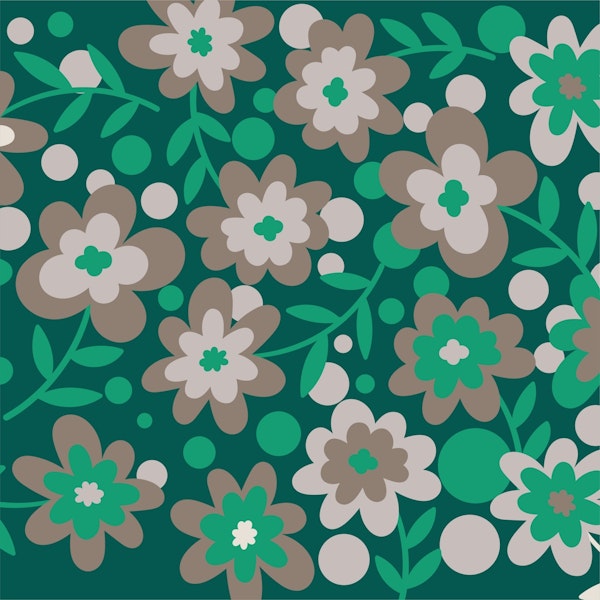Forest green mocha large scale flowers