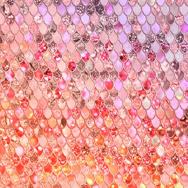 Pink Metal Mermaid Scales