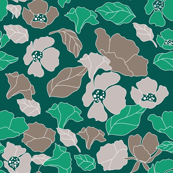 Jumbo Floral pattern in tan and mocha