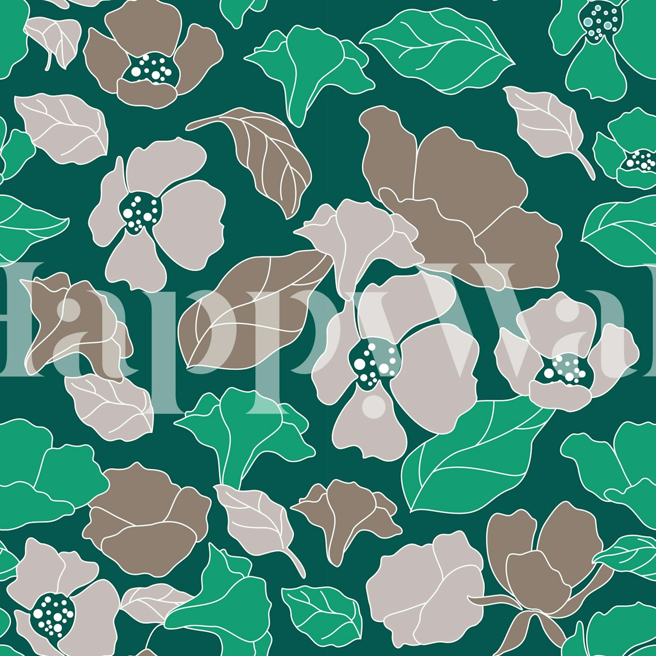 Jumbo cvjetna tapeta u postavci sobe