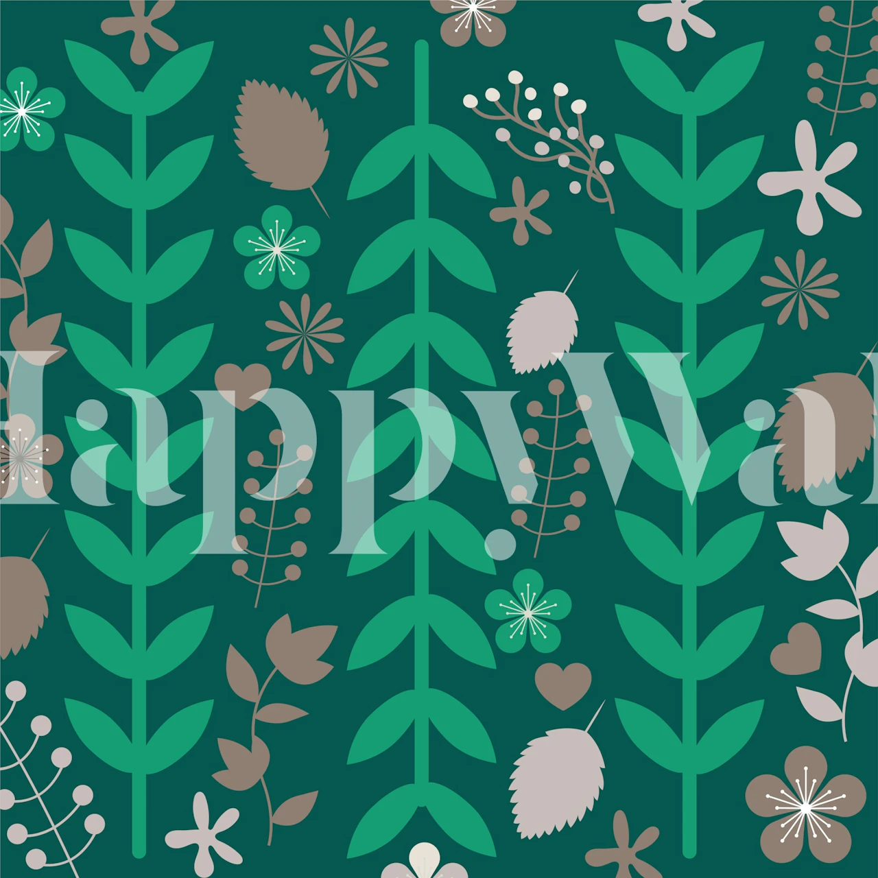 Dark green forest garden jungle tapet i et rum