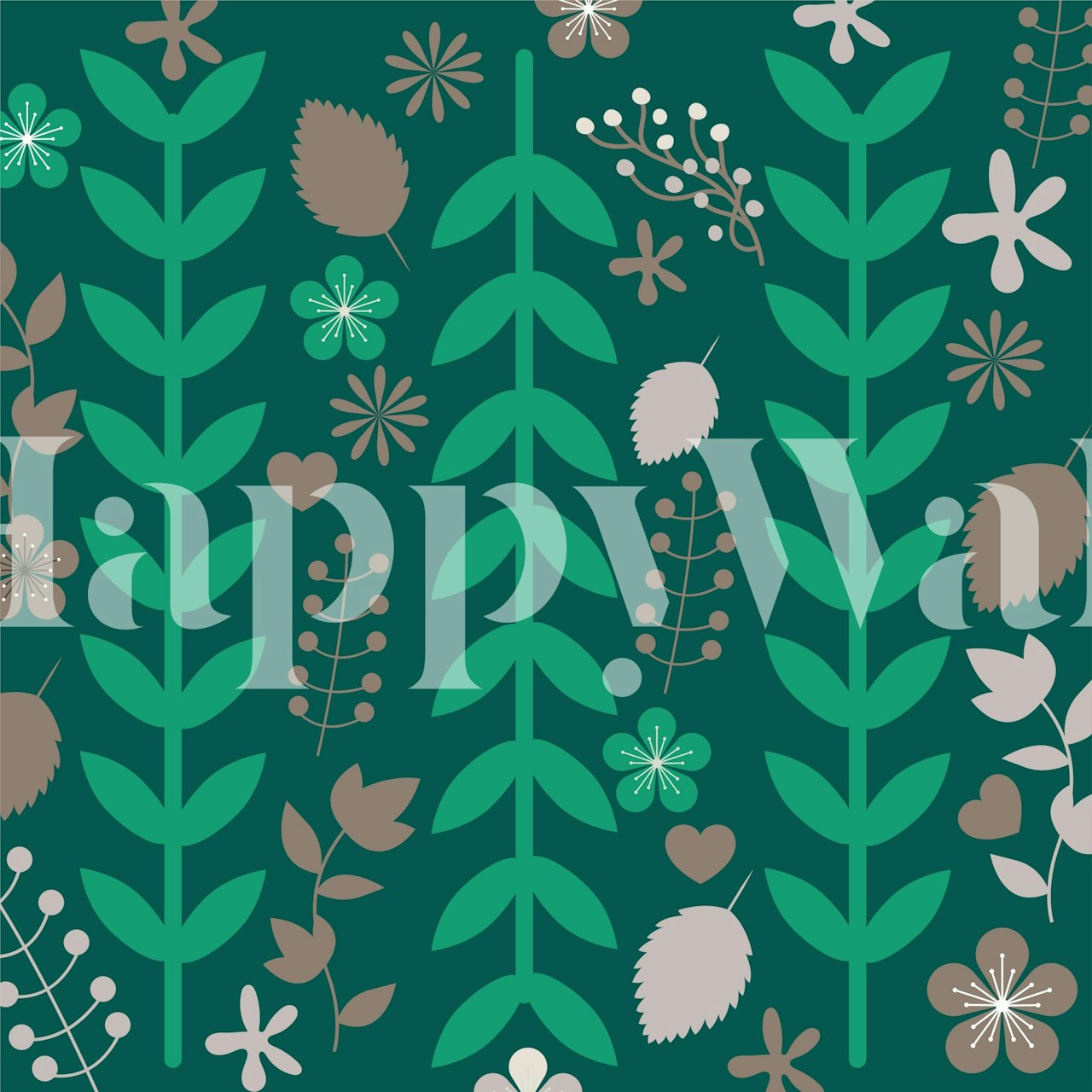 Dark green forest garden jungle tapetti huoneessa