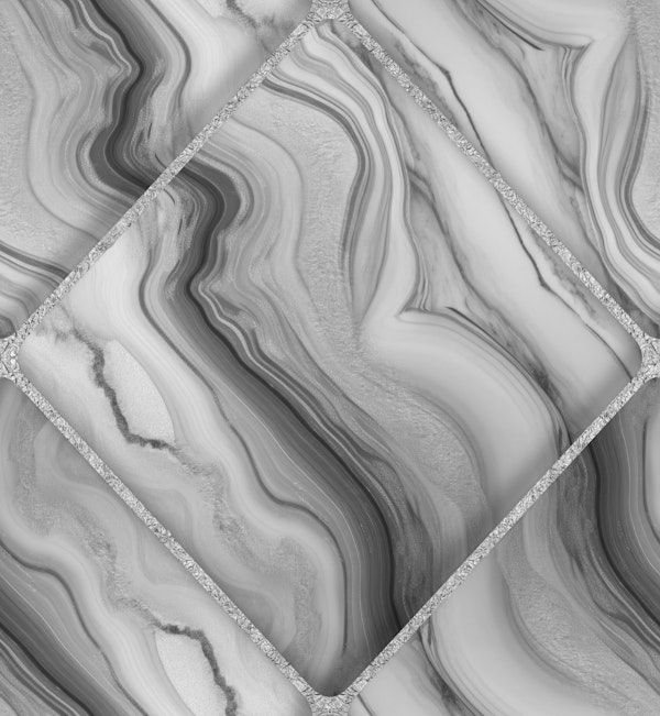 De Luxe Marble Rhombus Rhapsody Silver