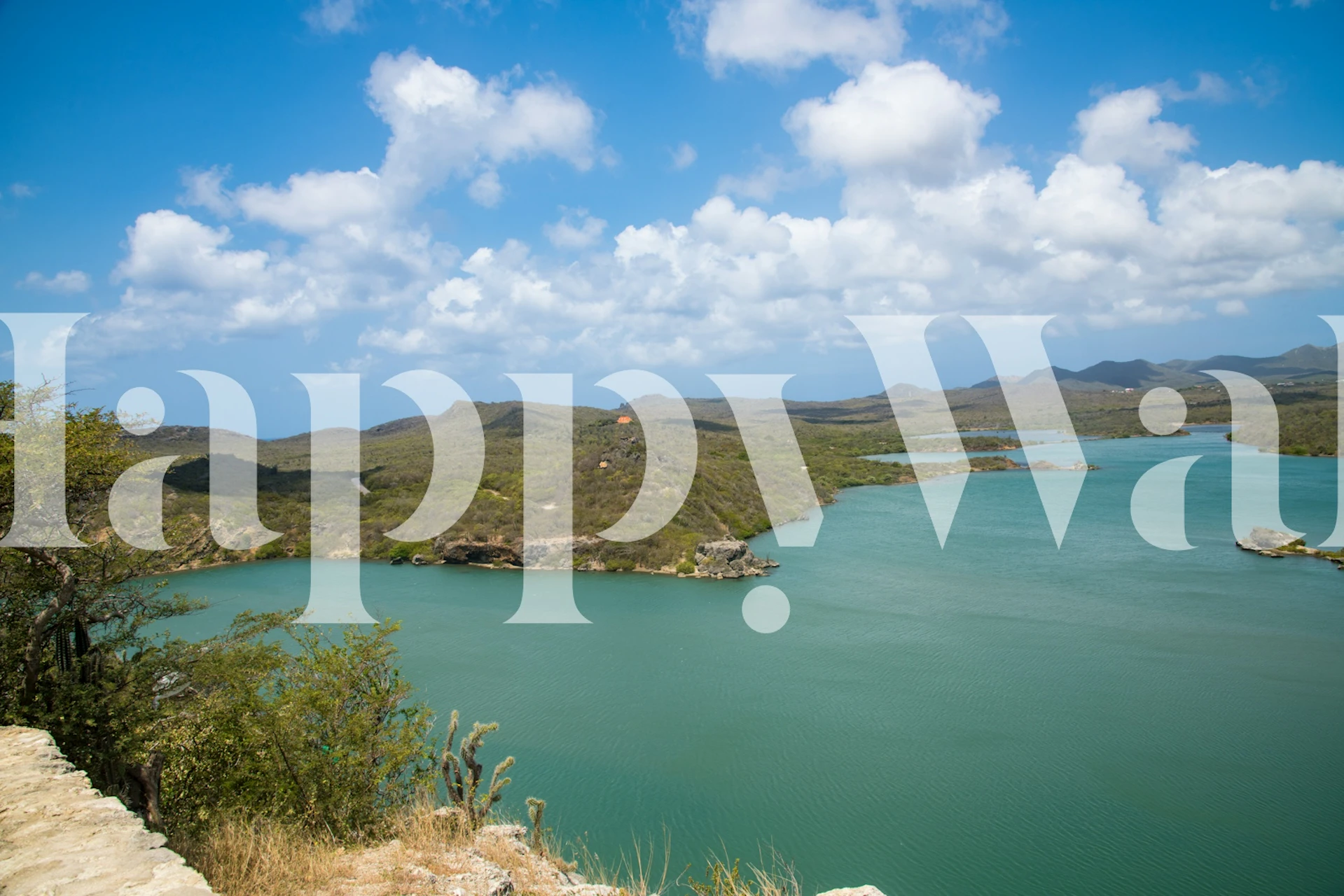 Santa Martha Bay Curacao wallpaper in a room