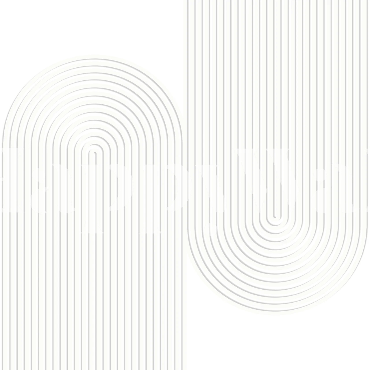 White geometric patterned wallpaper with curved lines