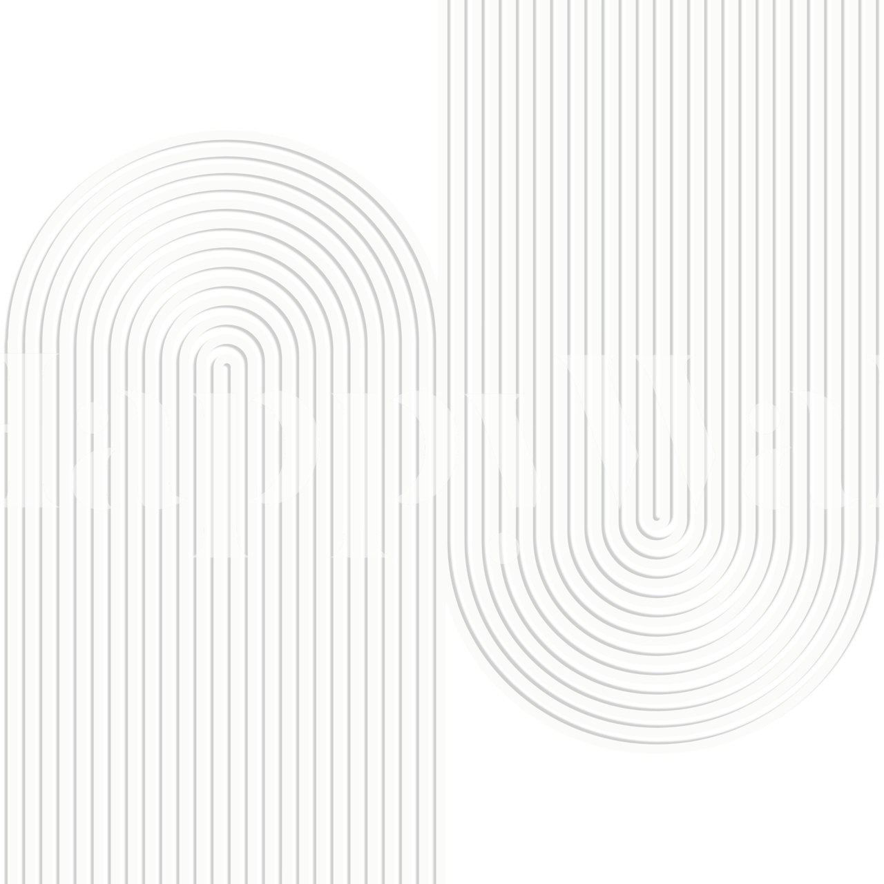 White geometric patterned wallpaper with curved lines