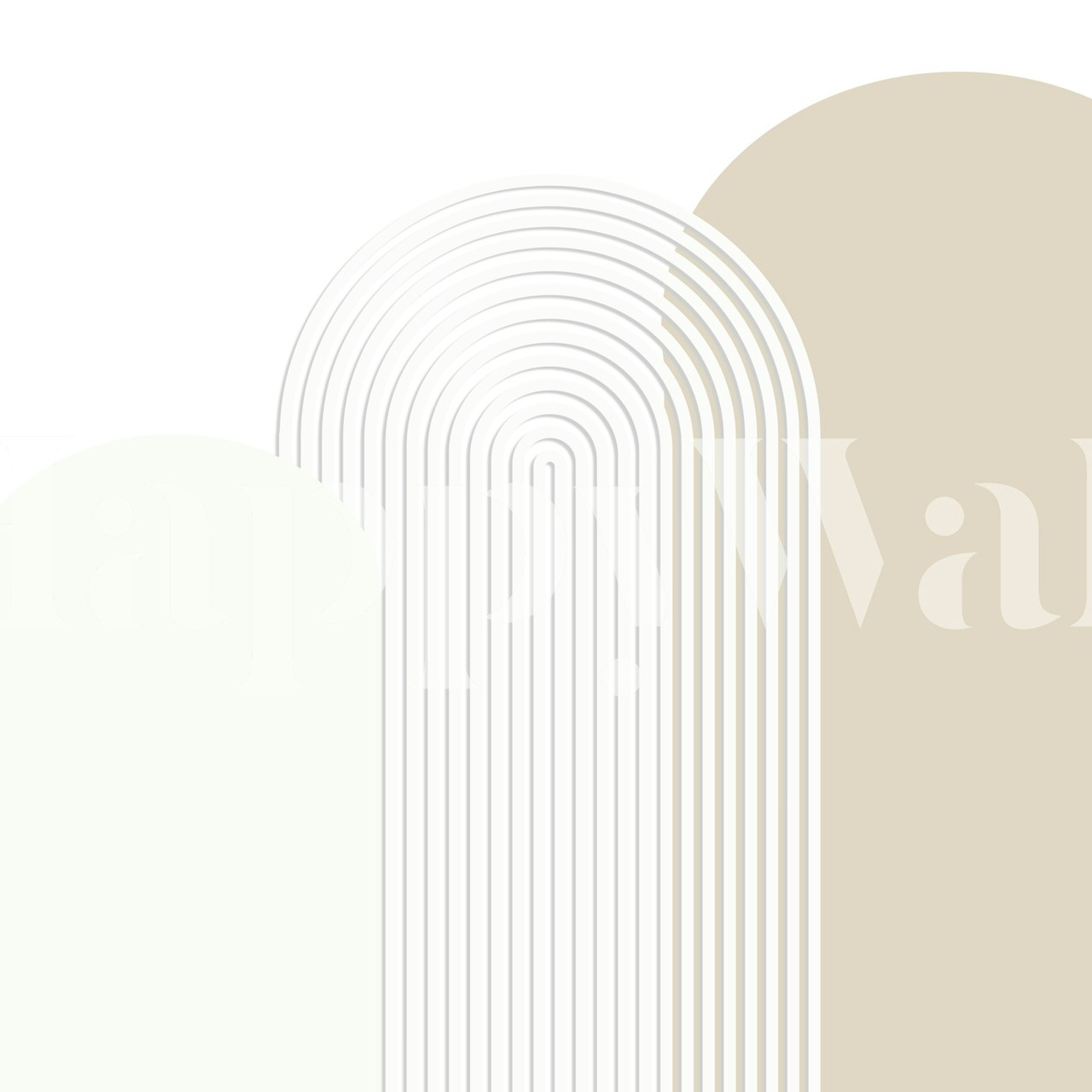 Bali-inspired arch-designed wall mural with neutral earthy tones