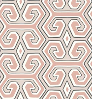 Tribal geometric - parchment and salmon tapeet