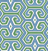 Tribal geometric - blue and green tapeet