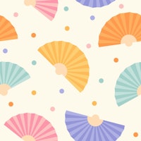 Hand Fans - Pastel Pattern carta da parati