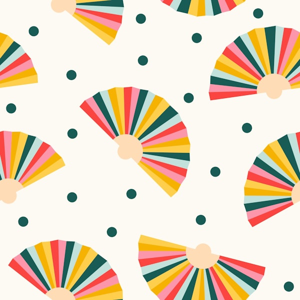 Hand Fans - Colorful Pattern