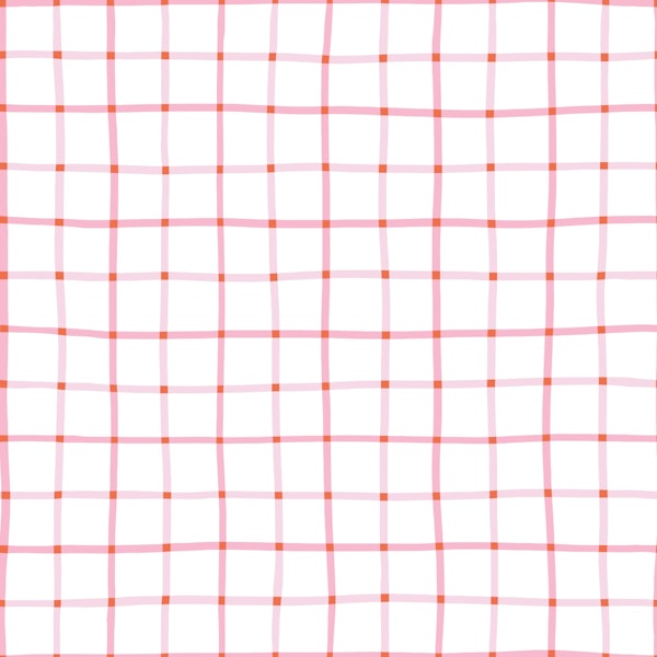 Hand drawn grid in pink and orange
