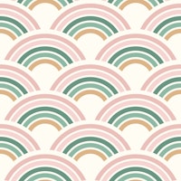 Blush & Green Rainbow Pattern tapet