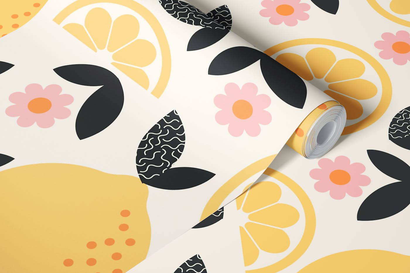 Lemons Pattern wallpaper roll