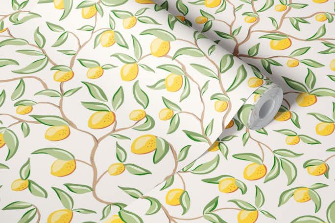 Lemon tree brancheswallpaper roll