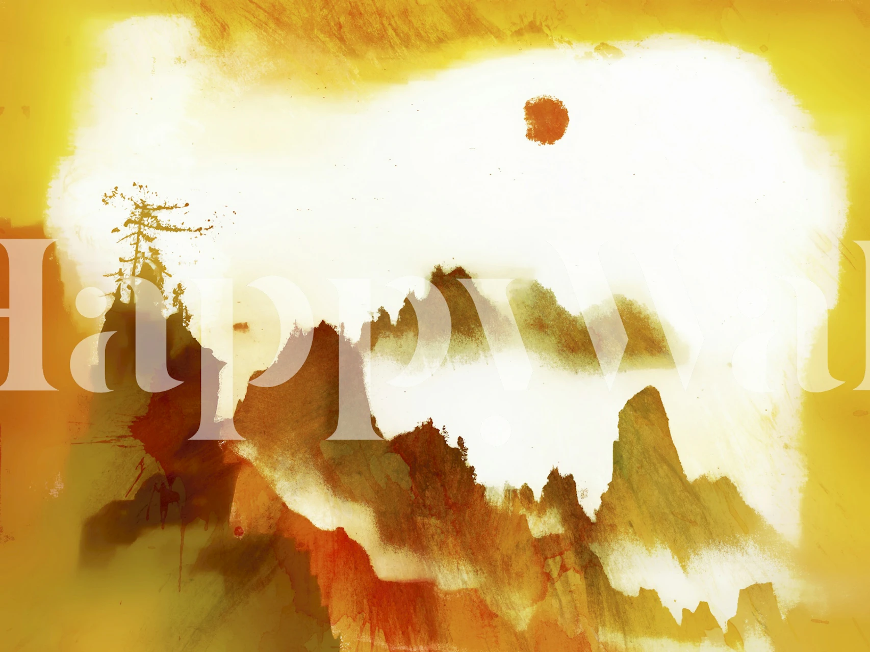 Foggy Moody Forest wallpaper in a room