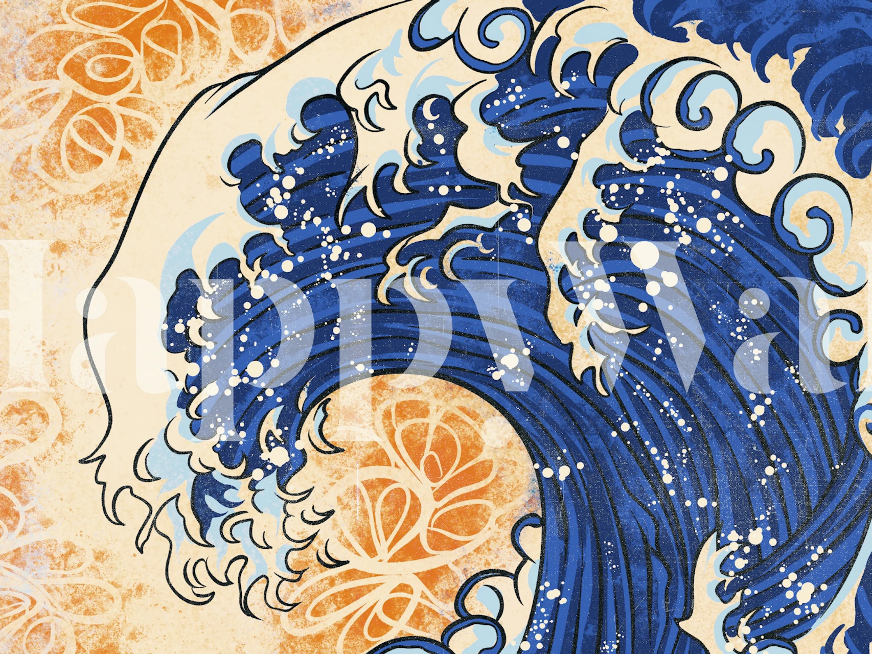 Tapeta Wild Japanese Wave w pokoju