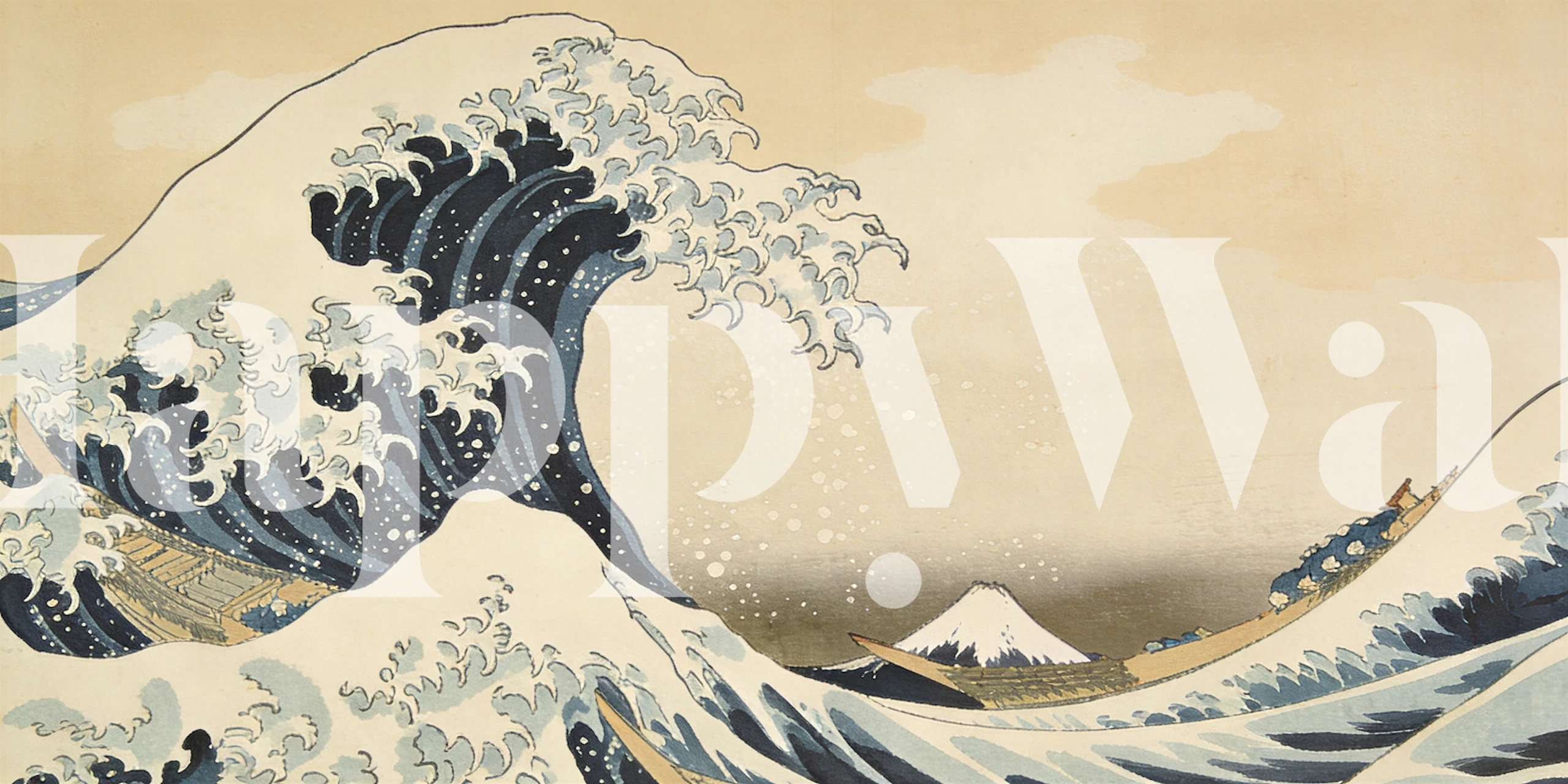 Wild Japanese Wave wallpaper in a room
