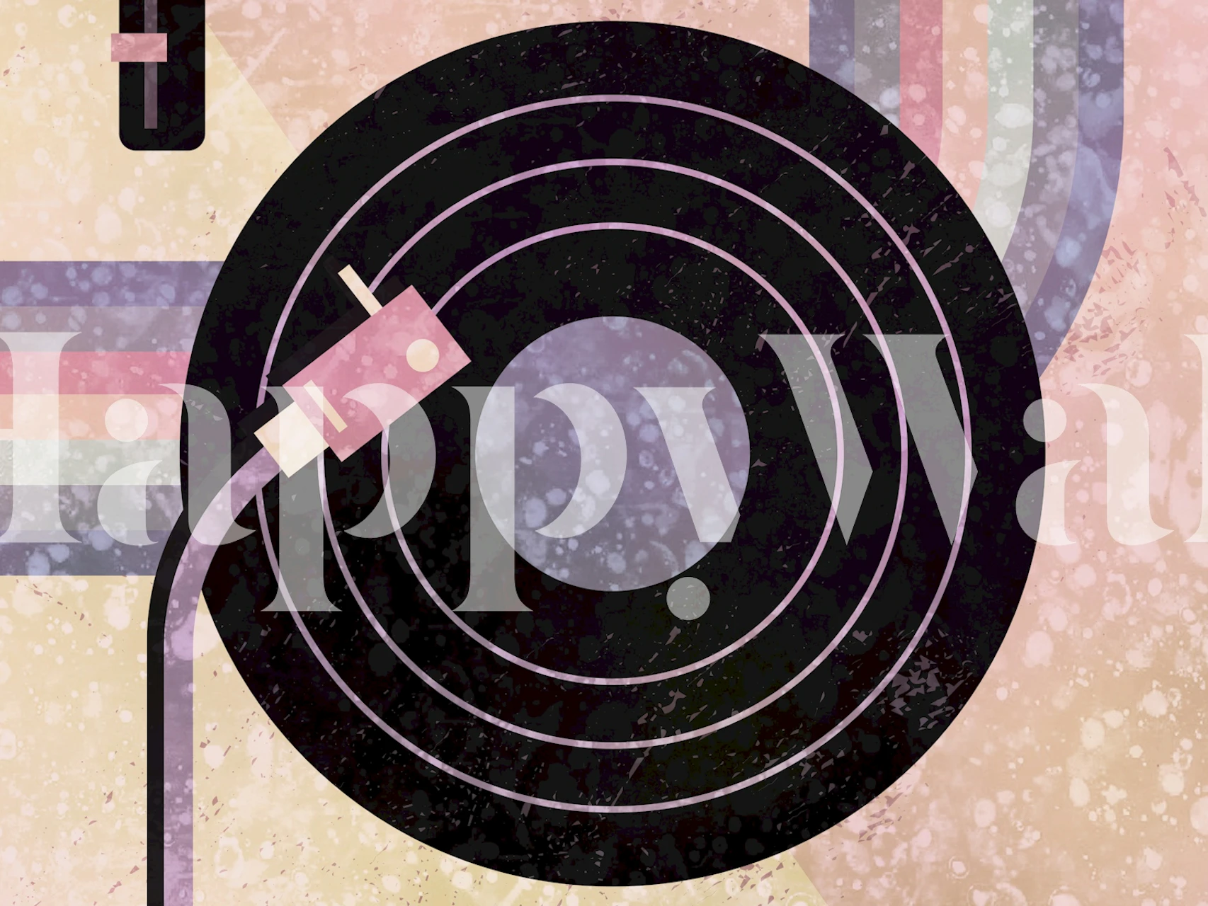 Retro Music Grunge tapetdesign