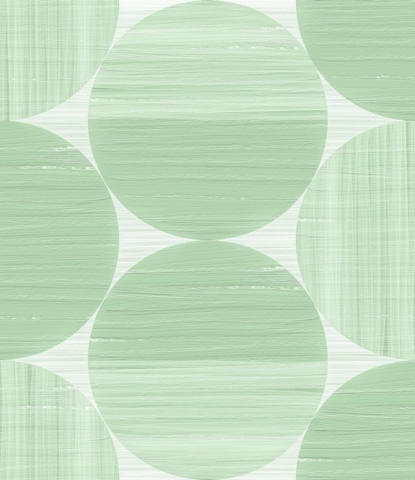 Retro Circle Shapes Paint Texture Sage Green