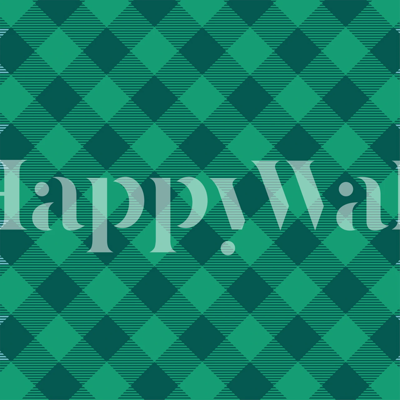 Gingham in forest jade checks wallpaper in a room