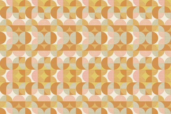 Retro Geometric Pattern Yellow Orange