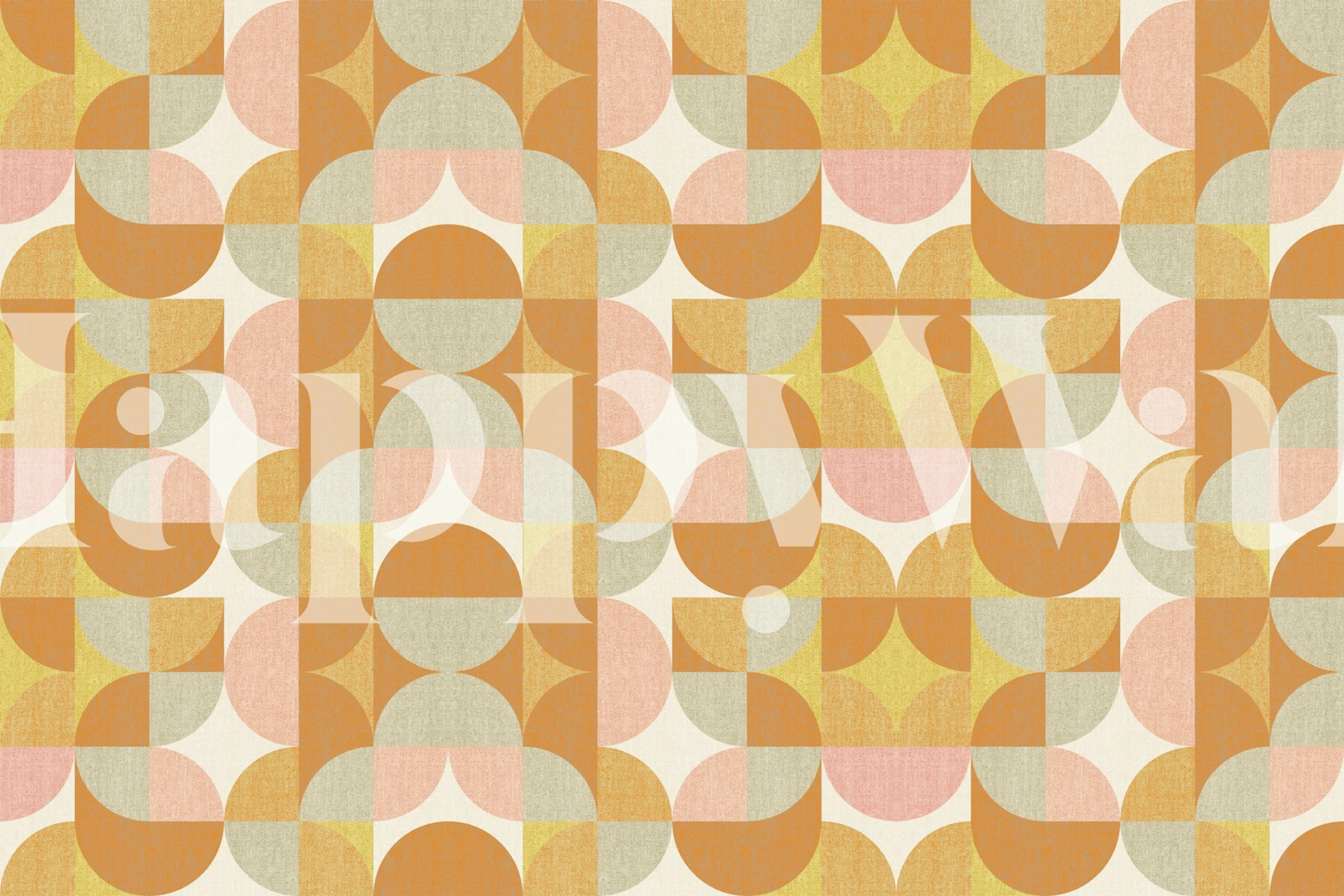 Retro geometric pattern in pastel colors: pink, orange, yellow