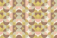 Retro Geometric Pattern Brown Sage ταπετσαρία