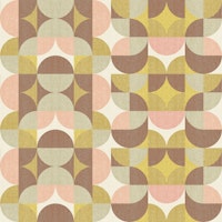 Retro Geometric Pattern Brown Sage tapetit
