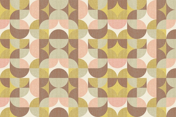 Retro Geometric Pattern Brown Sage