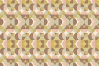 Retro Geometric Pattern Sage Brown Pink wallpaper