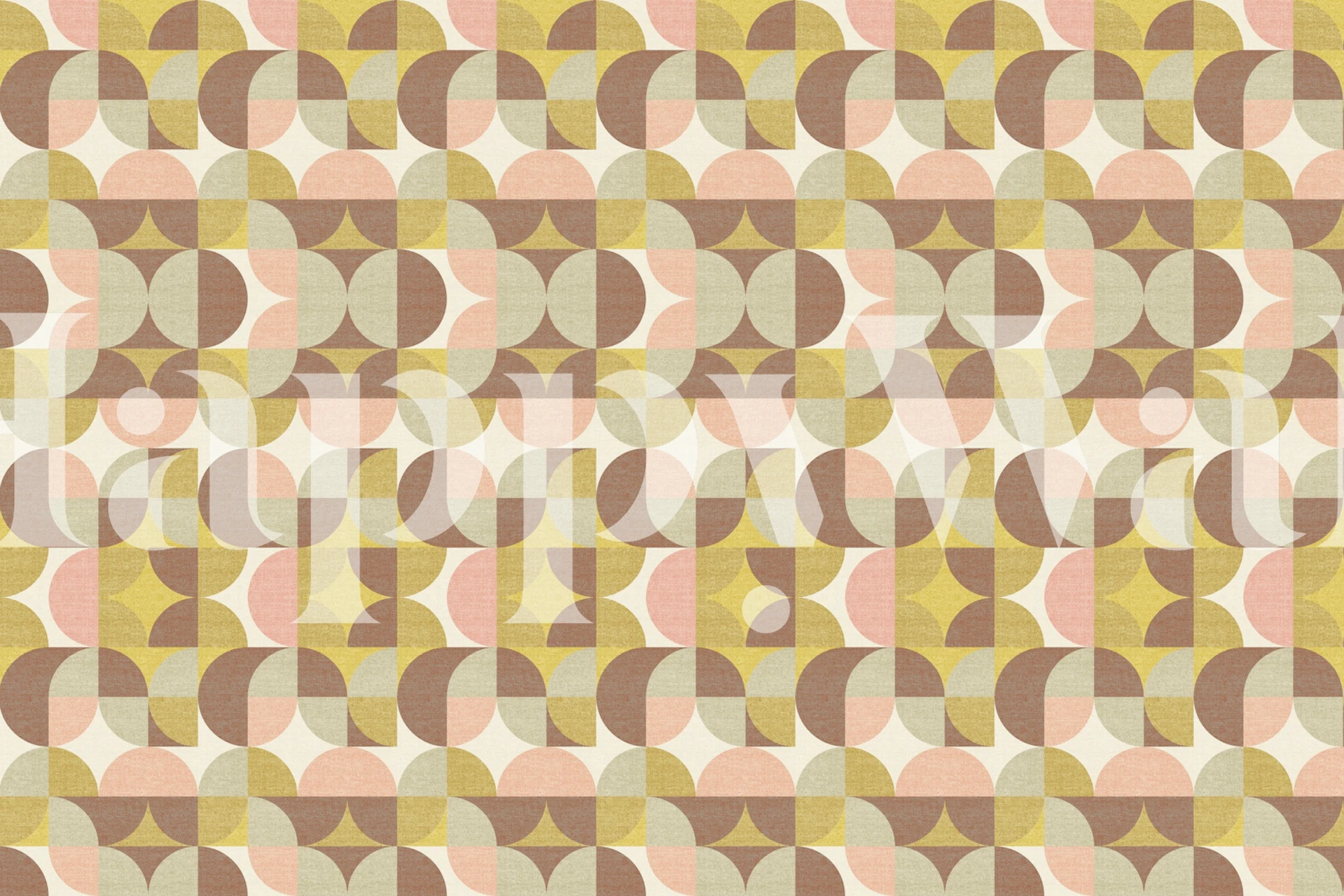Retro Geometric Pattern tapetti huoneessa