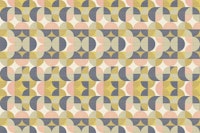 Retro Geometric Pattern Sage Navy Pink wallpaper