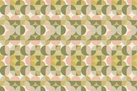 Retro Geometric Pattern Sage Yellow Pink wallpaper