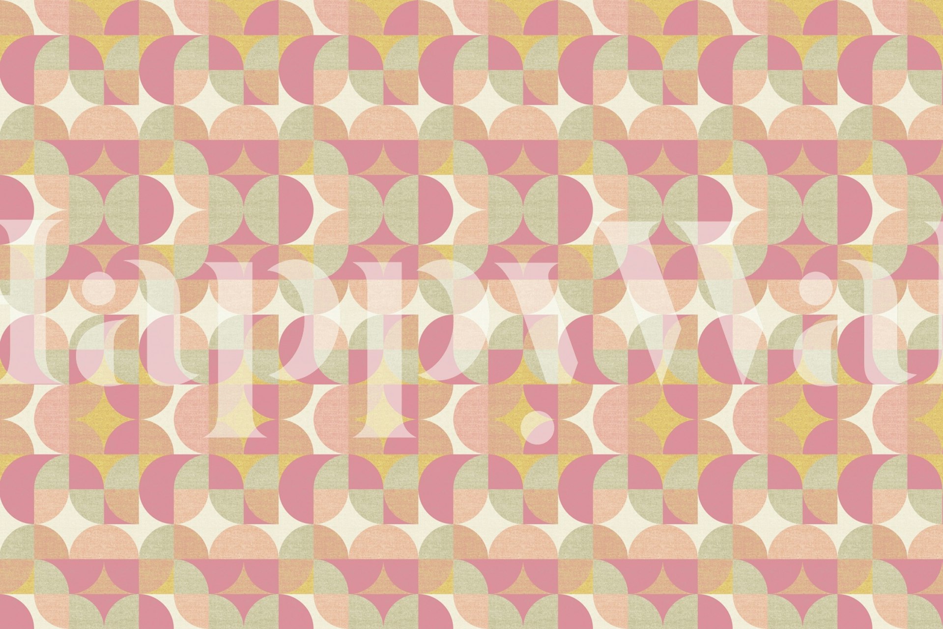 Retro geometric wallpaper in a room setting