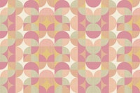 Retro Geometric Pattern Peach Pink Orange ταπετσαρία