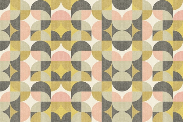 Retro Geometric Pattern Sage Black Pink