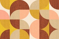 Retro Geometric Pattern Sage Rust Pink Gold ταπετσαρία