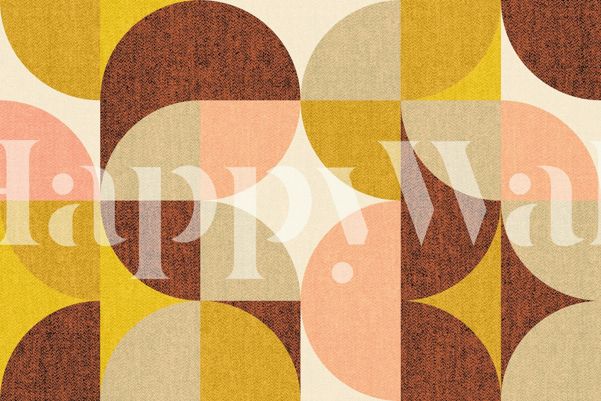 Geometric pattern in sage, pink, and rust colors wallpaper