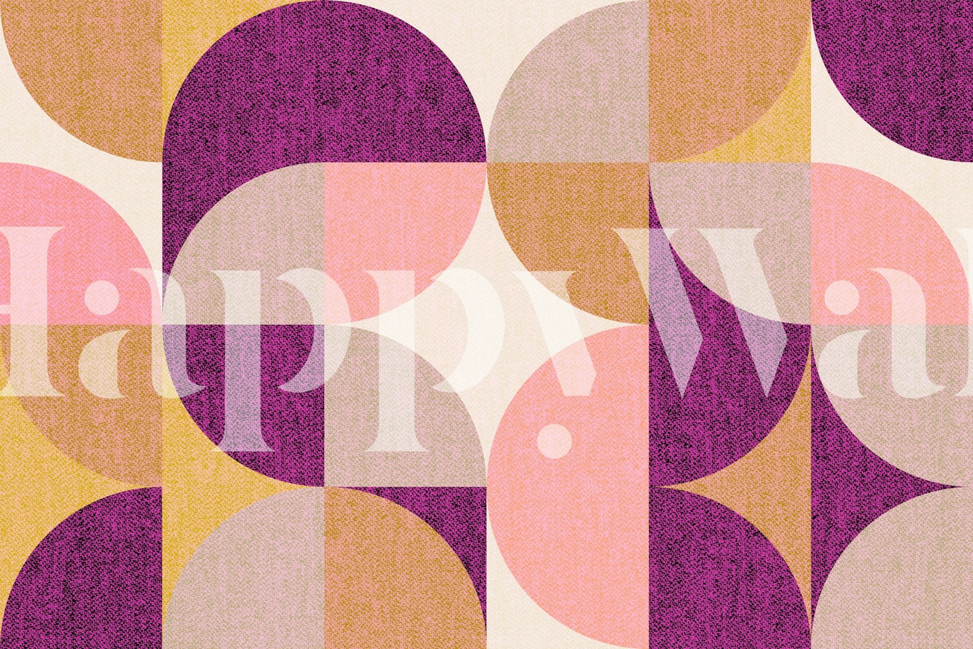 Retro geometric pattern tapetti vaaleanpunaisena ja magentan värisenä