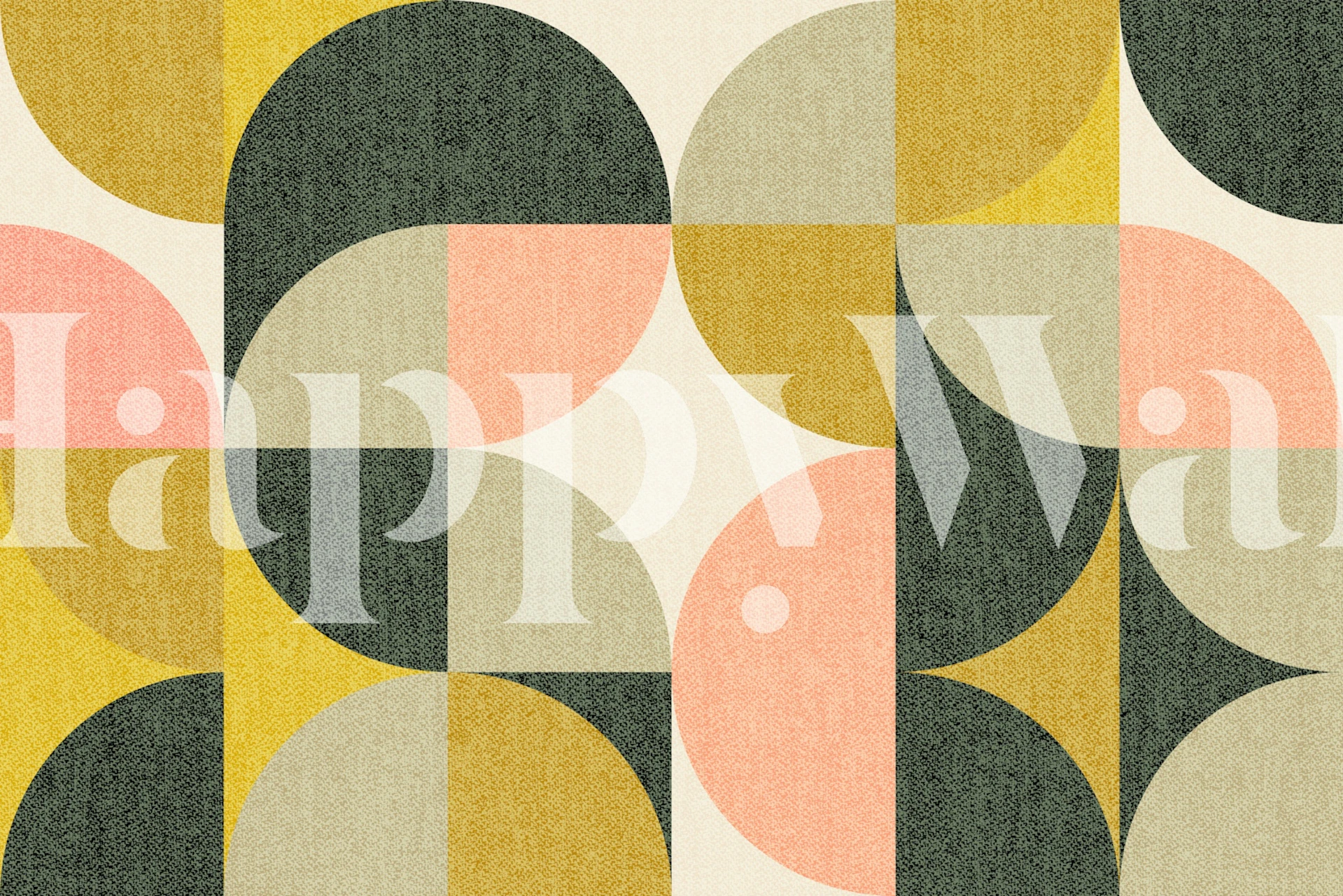 Retro Mid Century Geometric Pattern Tapete