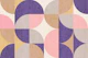 Retro Geometric Pattern Plum Beige Pink