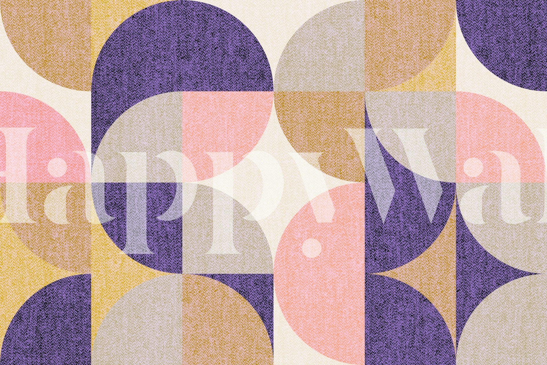 Papel pintado Retro Geometric Pattern en una habitación