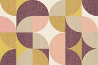 Retro Geometric Pattern Rose Beige Pink ταπετσαρία