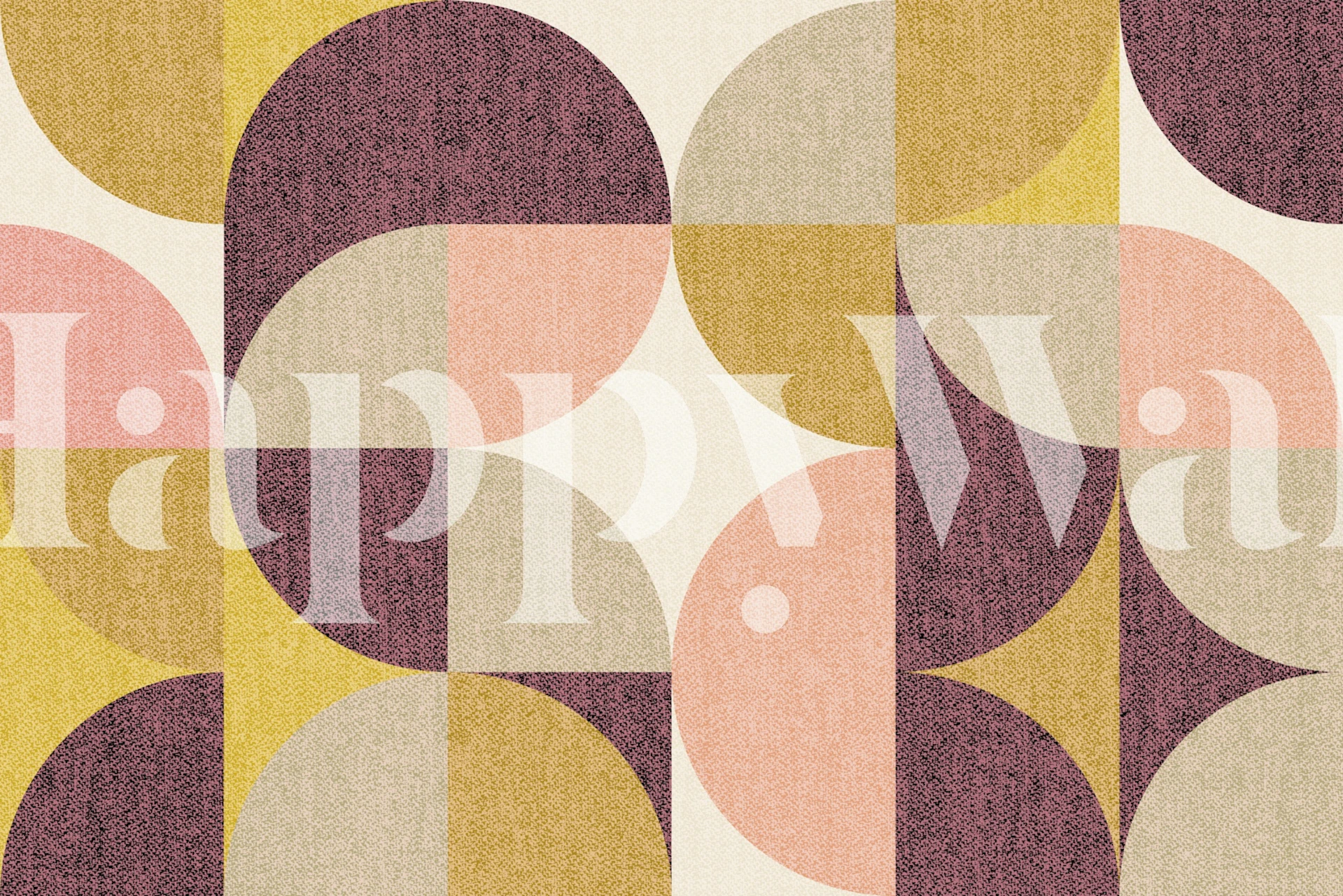 Retro Geometric Pattern Rose Beige Pink i ett rum