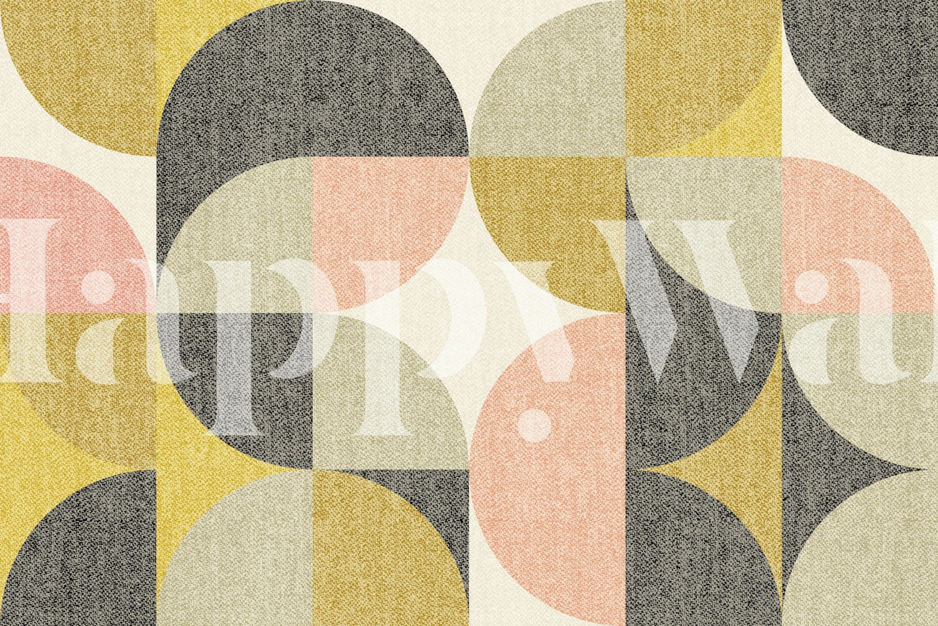 Colorful retro geometric shapes in pastel colors wallpaper