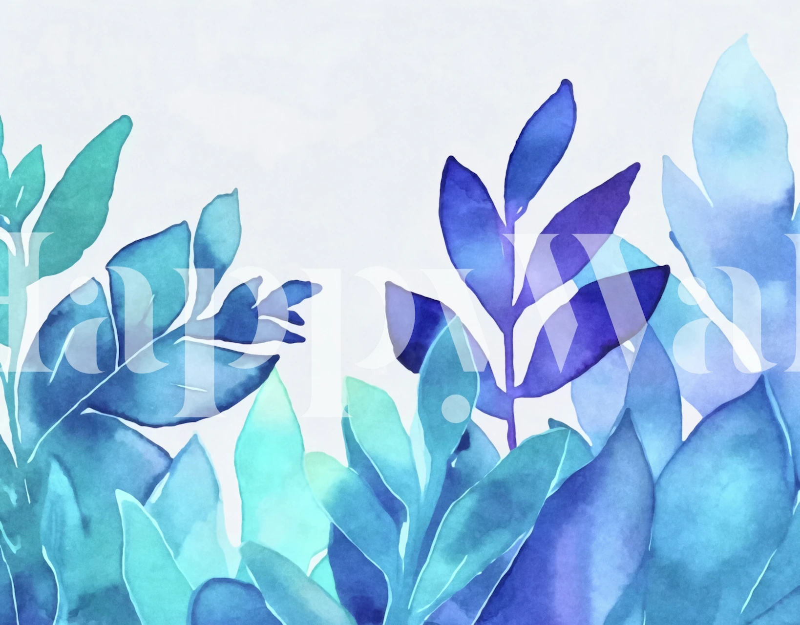 Tapeta Turquoise Blue Foliage Garden v místnosti